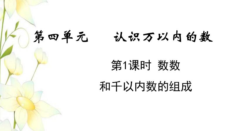 苏教版二年级数学下册四认识万以内的数第1课时数数和千以内数的组成教学课件第1页