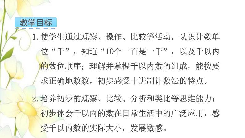 苏教版二年级数学下册四认识万以内的数第1课时数数和千以内数的组成教学课件第2页