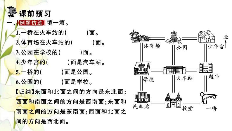 苏教版二年级数学下册第三单元认识方向习题PPT课件02