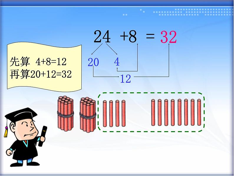 一年级下册数学课件-5.3.2 两位数加一位数（进位）｜冀教版  (共13张PPT)05