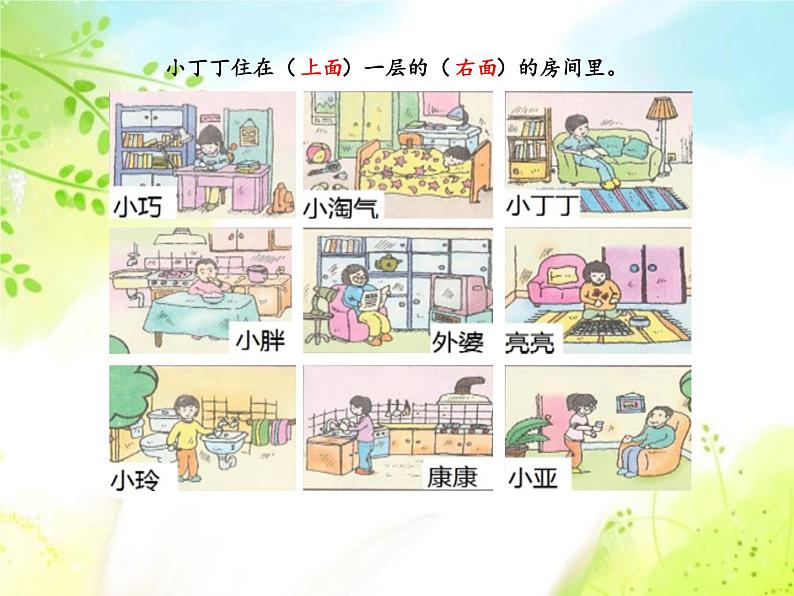 一年级下册数学课件-5.2   上 中 下 左 中 右  ▏沪教版 (共13张PPT)第5页