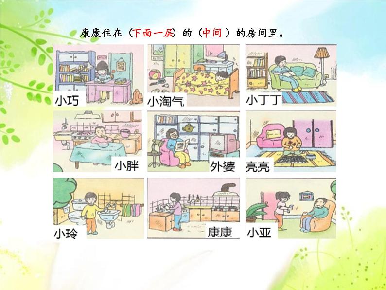 一年级下册数学课件-5.2   上 中 下 左 中 右  ▏沪教版 (共13张PPT)第6页