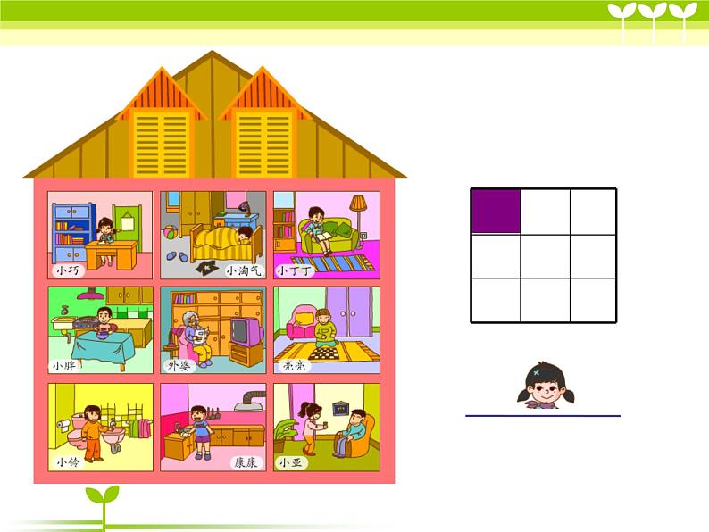 一年级下册数学课件-5.2   上 中 下 左 中 右  ▏沪教版 (共17张PPT) (1)第7页