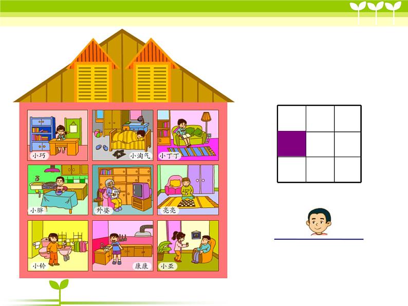 一年级下册数学课件-5.2   上 中 下 左 中 右  ▏沪教版 (共17张PPT) (1)第8页