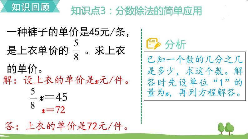 苏教版数学六年级上册 第三单元 分数除法 3.14 第14课时 单元复习　PPT课件+教案06