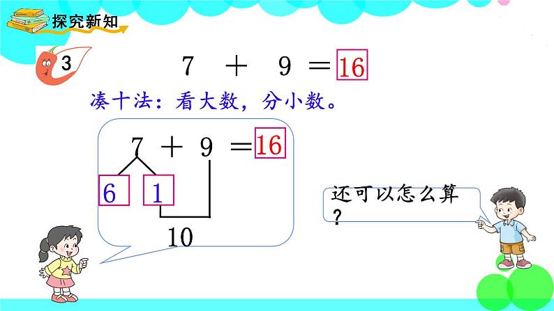 西师大版数学1年级上册 第五单元  20以内的进位加法 第2课时  9加几（2） PPT课件第3页