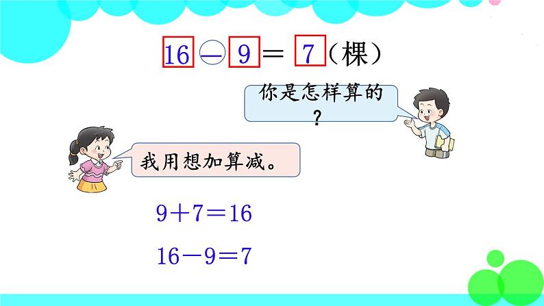 西师大版数学1年级上册 第六单元  20以内的退位减法 第5课时  16，17，18减几 PPT课件04