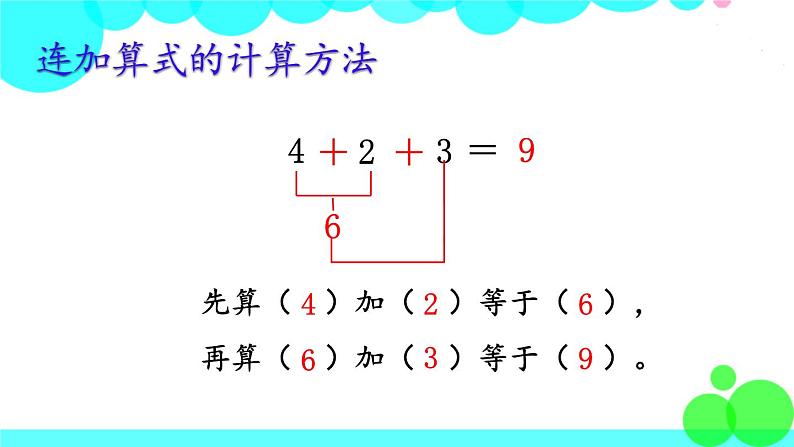 西师大版数学1年级上册 第二单元  10以内数的认识和加减法（二） 第9课时  连加 PPT课件第6页