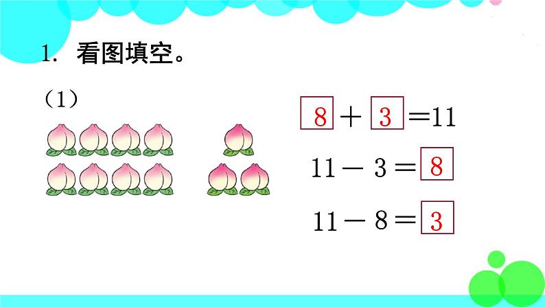 西师大版数学1年级上册 第六单元  20以内的退位减法 练习十七 PPT课件第2页