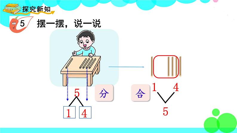 西师大版数学1年级上册 第一单元  10以内数的认识和加减法（一） 第3课时  2～5的分解与组成 PPT课件03