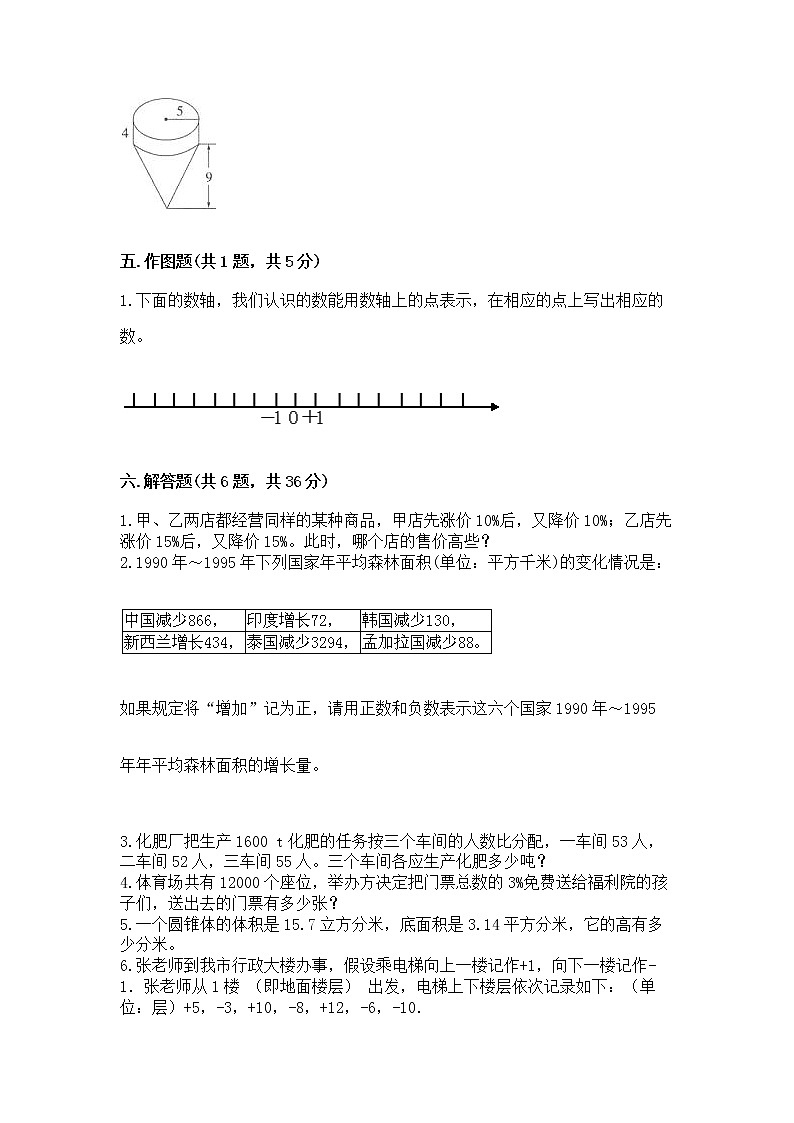 小升初数学期末测试卷带答案（完整版）03