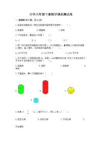 小学六年级下册数学期末测试卷附答案【夺分金卷】