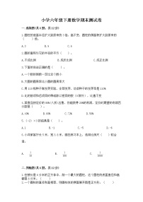 小学六年级下册数学期末测试卷含答案（夺分金卷）