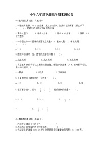 小学六年级下册数学期末测试卷精品（名师系列）