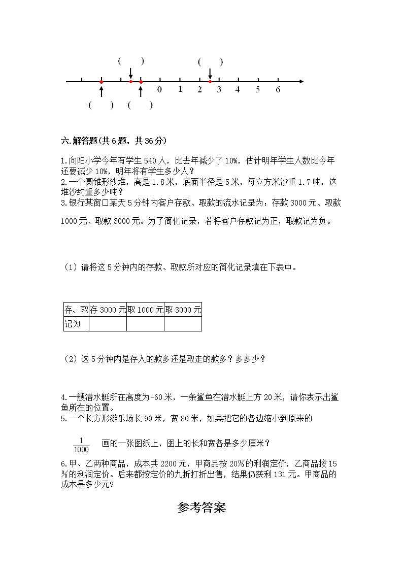 小学六年级下册数学期末测试卷精品【典优】第3页