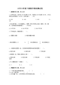 小学六年级下册数学期末测试卷附答案【达标题】