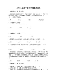 小学六年级下册数学期末测试卷含答案【巩固】