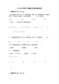 小学六年级下册数学期末测试卷含答案【达标题】