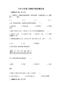 小学六年级下册数学期末测试卷及答案【夺冠系列】