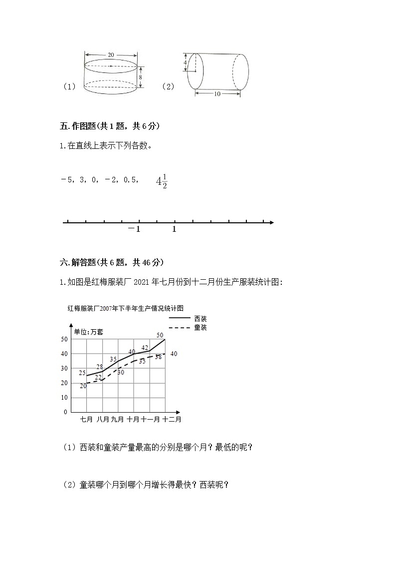 小学六年级下册数学期末测试卷有精品答案第3页