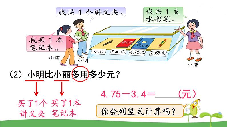 苏教版数学五年级上册 4.1 第1课时  小数加、减法（1） PPT课件+教案08