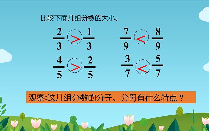 三年级下册数学课件-8.1.3 分数大小的比较｜冀教版  15张第5页