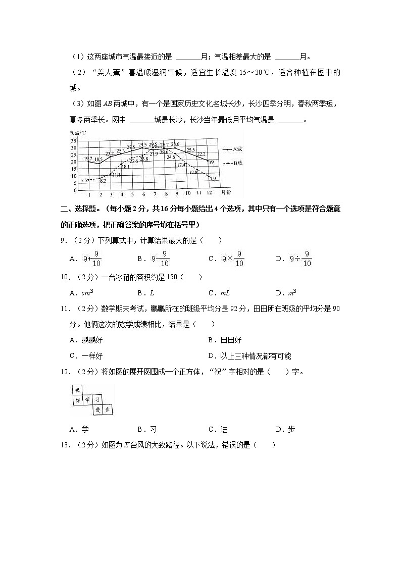 深圳市福田区2021年五年级数学下册期末试卷附答案第2页