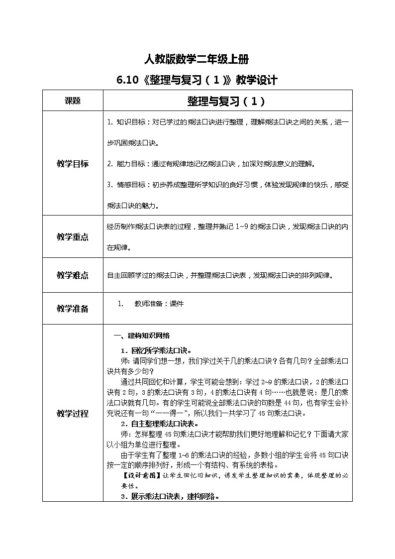 6.10《整理和复习（1）》课件+教案+练习01