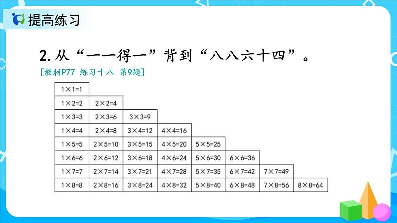 6.4《8的乘法口诀练习课》课件+教案+练习05