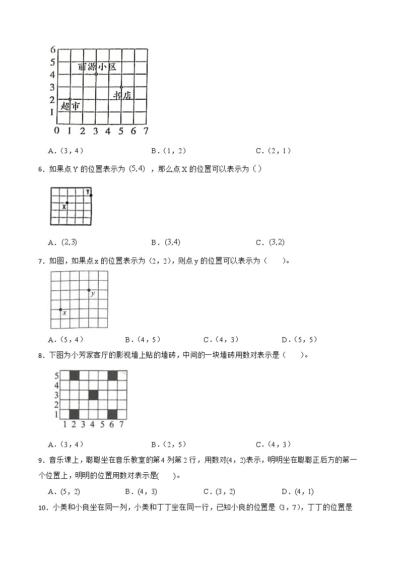 2022年人教版小学数学四升五暑期衔接培优训练 第17讲：位置（有答案，带解析）02