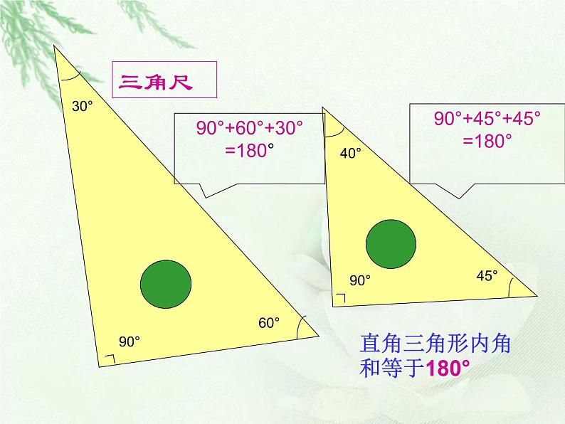 四年级数学下册课件-5.3 三角形的内角和90-人教版(共15张PPT)04