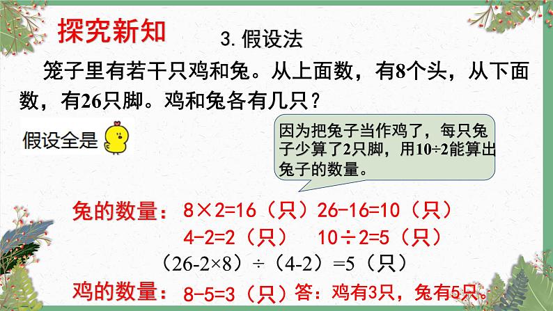 四年级数学下册课件-9 鸡兔同笼-人教版(共14张PPT)第7页