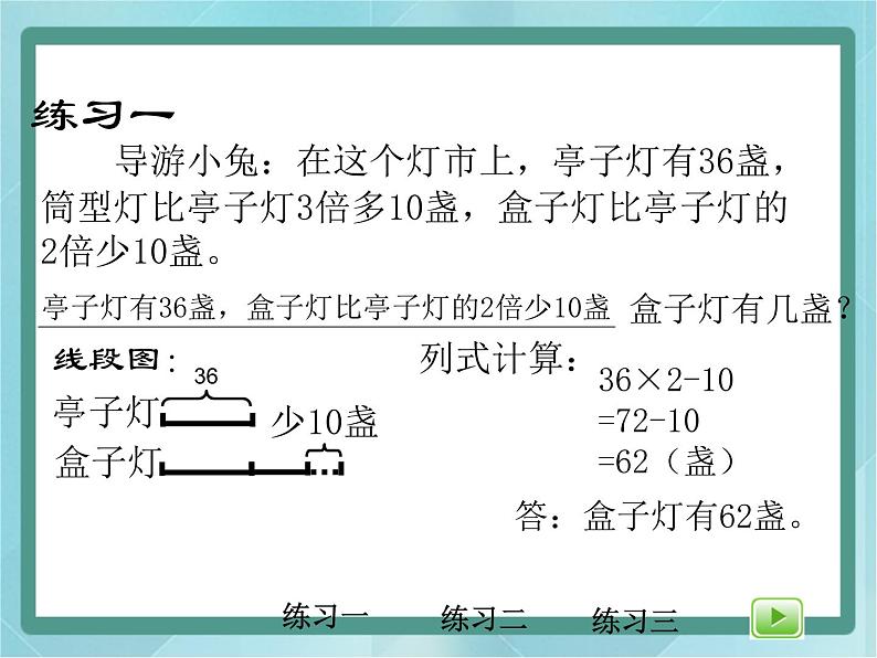 【沪教版五年制】三年级上册第六单元 《解决问题--灯市1》课件第7页