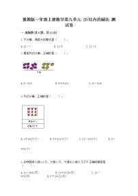 小学数学冀教版一年级上册九 20以内的减法当堂检测题