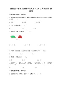 冀教版一年级上册九 20以内的减法测试题