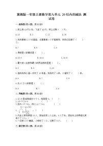 冀教版一年级上册九 20以内的减法同步训练题