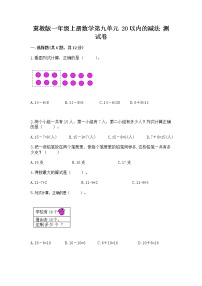 小学数学冀教版一年级上册九 20以内的减法练习