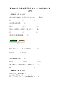 冀教版一年级上册九 20以内的减法课时作业