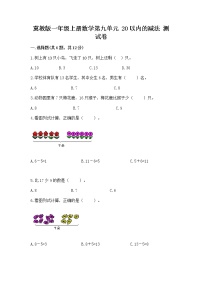 小学数学冀教版一年级上册九 20以内的减法课后测评