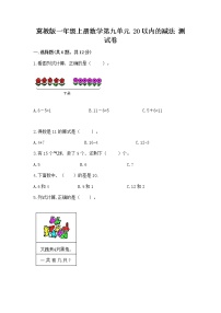 数学一年级上册九 20以内的减法同步测试题