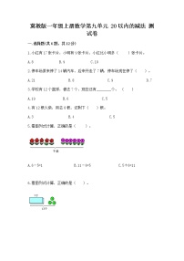 小学数学冀教版一年级上册九 20以内的减法测试题