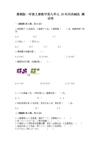 小学数学冀教版一年级上册九 20以内的减法课时练习