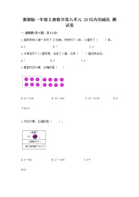 小学数学冀教版一年级上册九 20以内的减法同步达标检测题