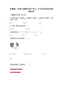 小学数学苏教版一年级上册第十单元 《20以内的进位加法》测试题