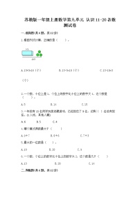 苏教版一年级上册第九单元 《认识11-20各数》课时训练