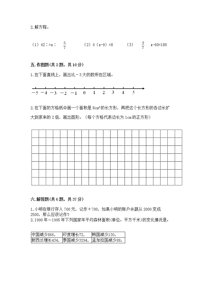 北师大版数学六年级下学期期末综合素养提升卷及参考答案（最新）第3页