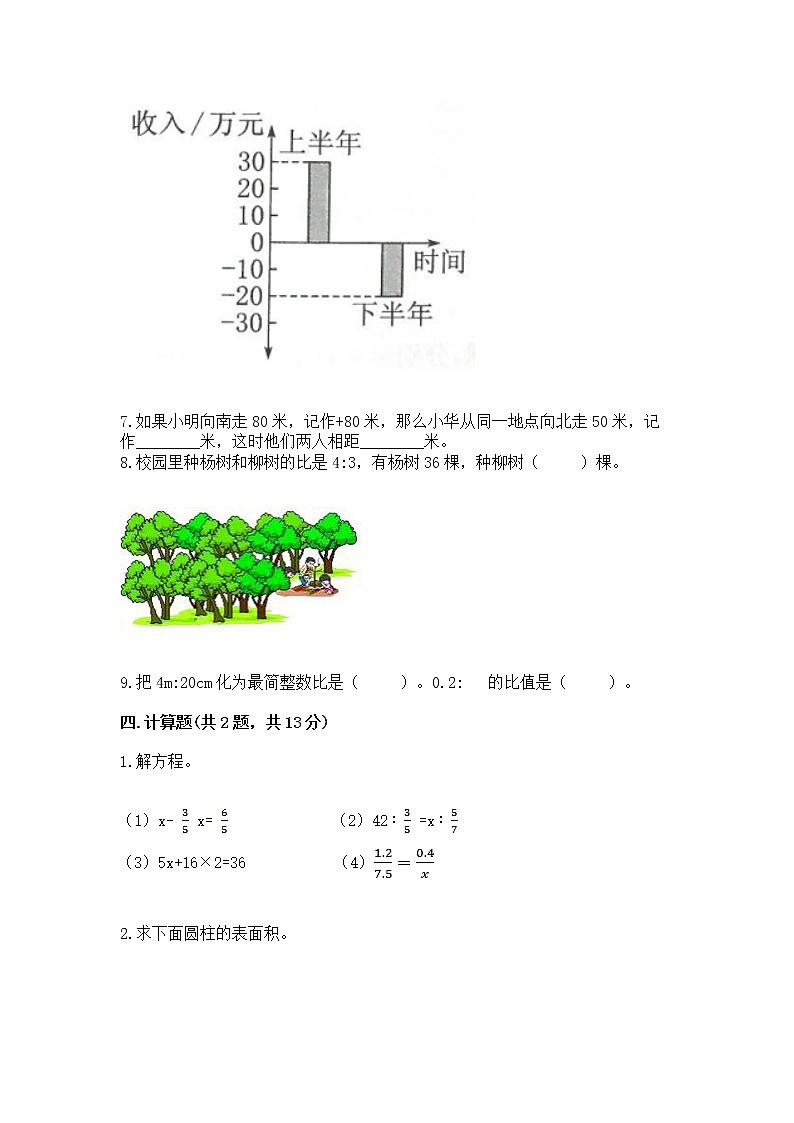 小学六年级下册数学 期末测试卷（全国通用）第3页
