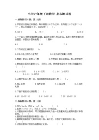 小学六年级下册数学 期末测试卷（基础题）