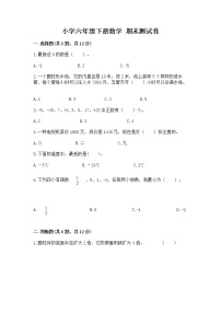 小学六年级下册数学 期末测试卷（黄金题型）word版