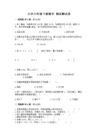 小学六年级下册数学 期末测试卷【考试直接用】